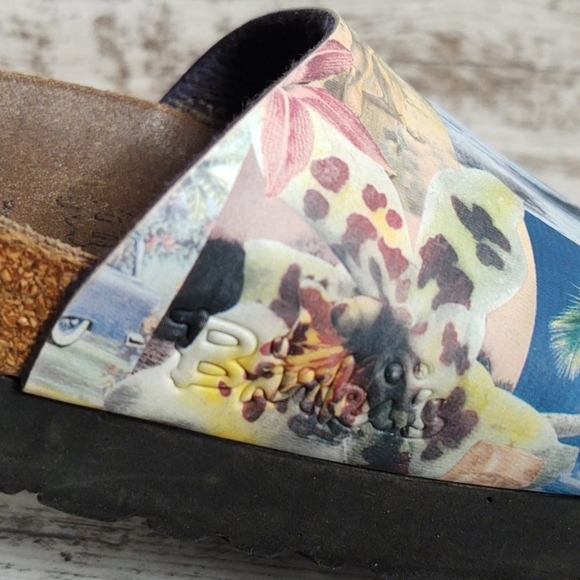 Sz 36 Birkenstock Hawaii Beach Print Slide Sandal - Picture 4 of 14